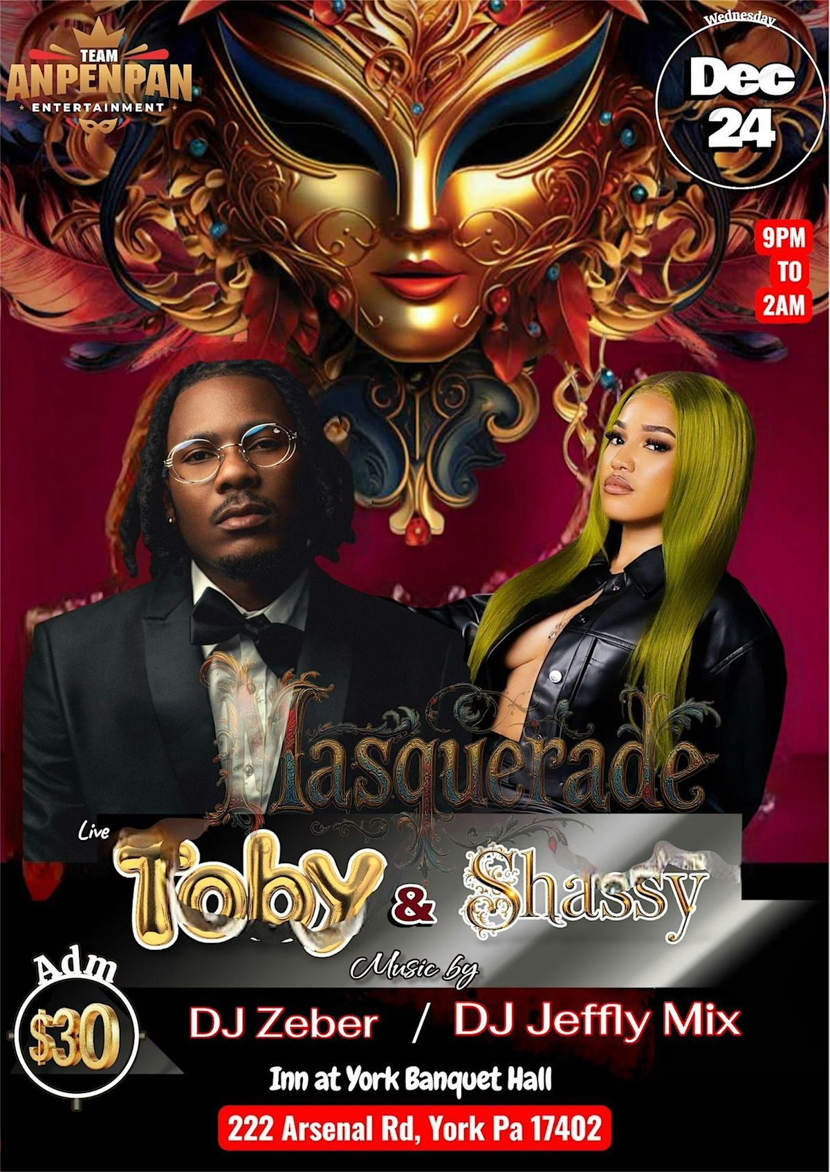 Masquerade, TOBY & SHASSY, 24 December | Event in York | AllEvents