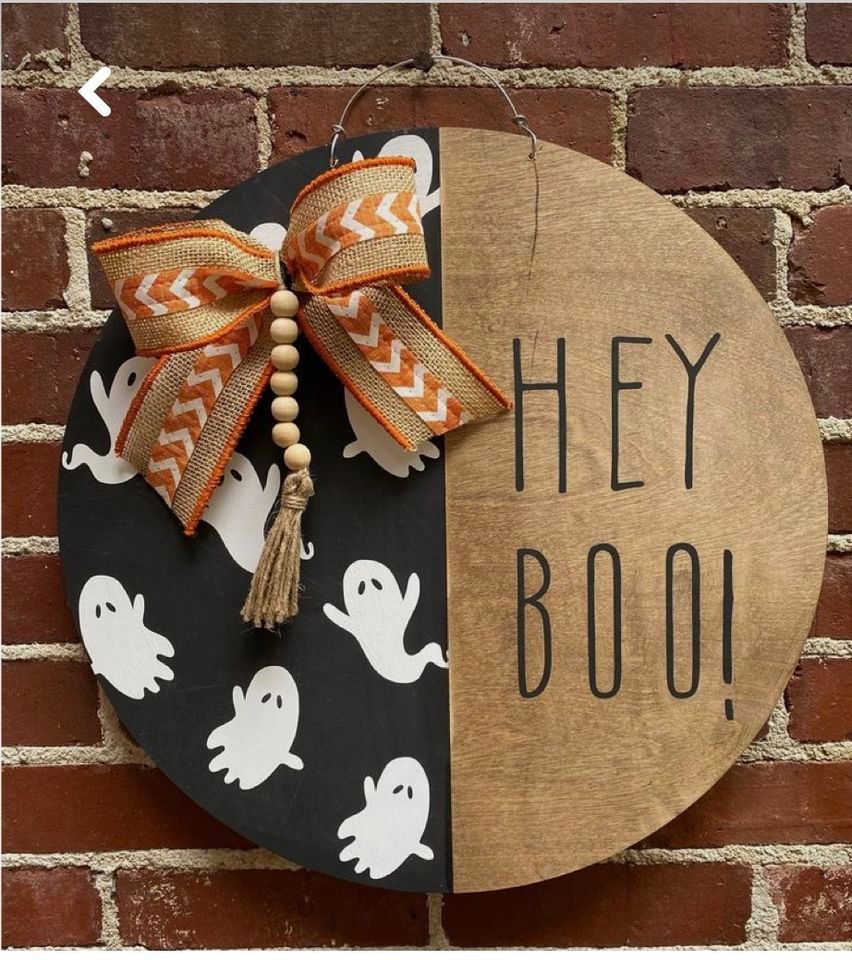 (Five seats available) Halloween door hangers sign painting , RED HILL