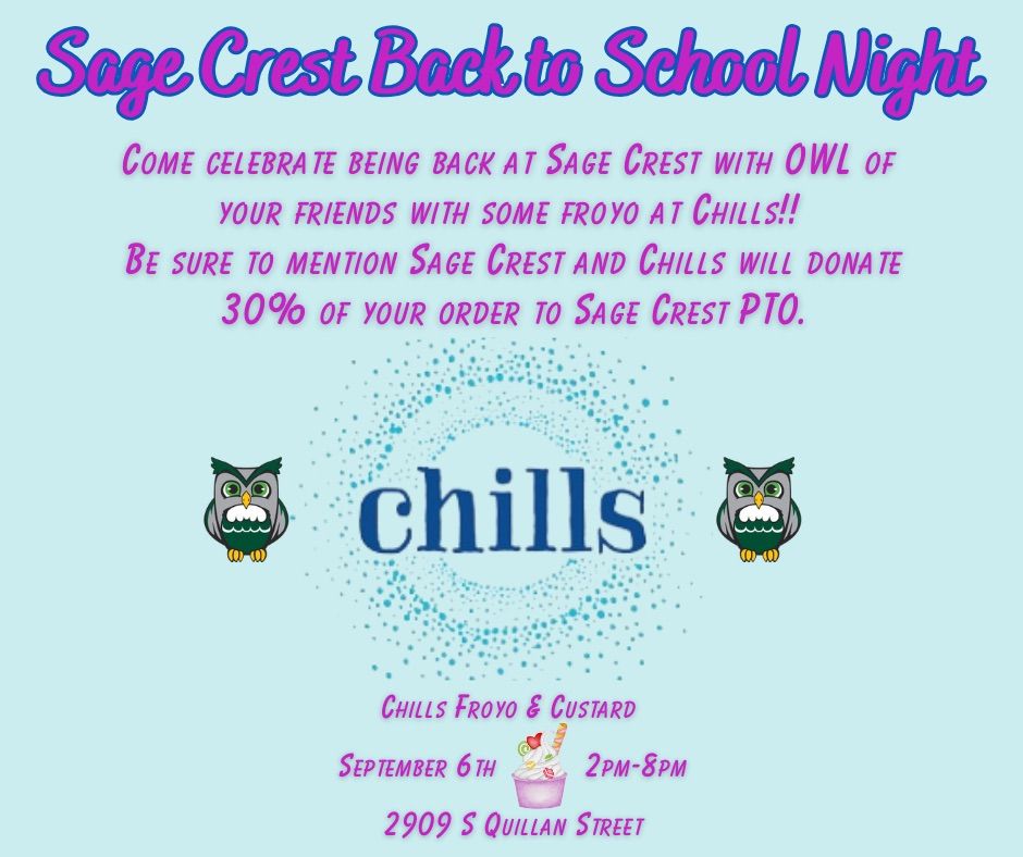 Chills Back to School Night, Chills Froyo and Custard, Kennewick