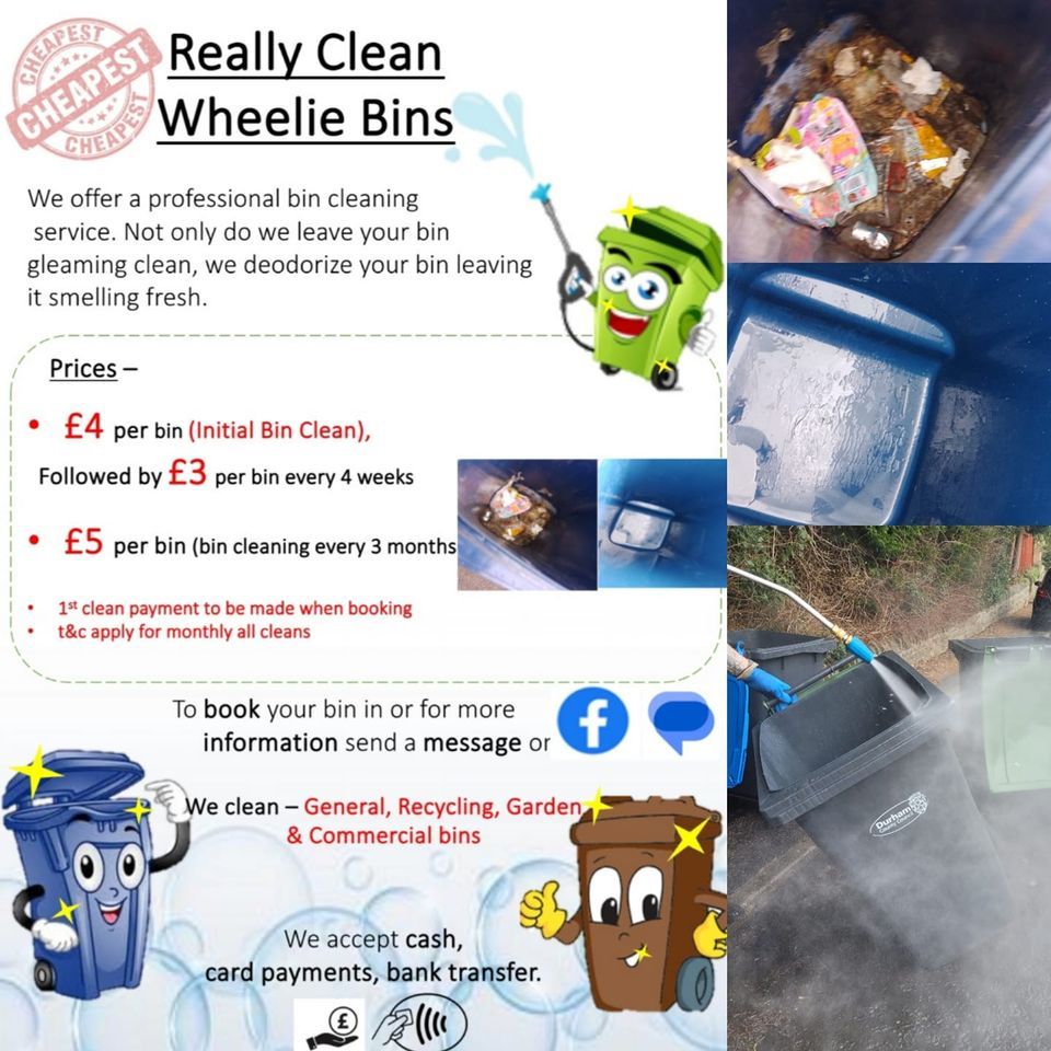 Wheelie Bin Cleaning , Whitley Bay town centre, December 13 2023