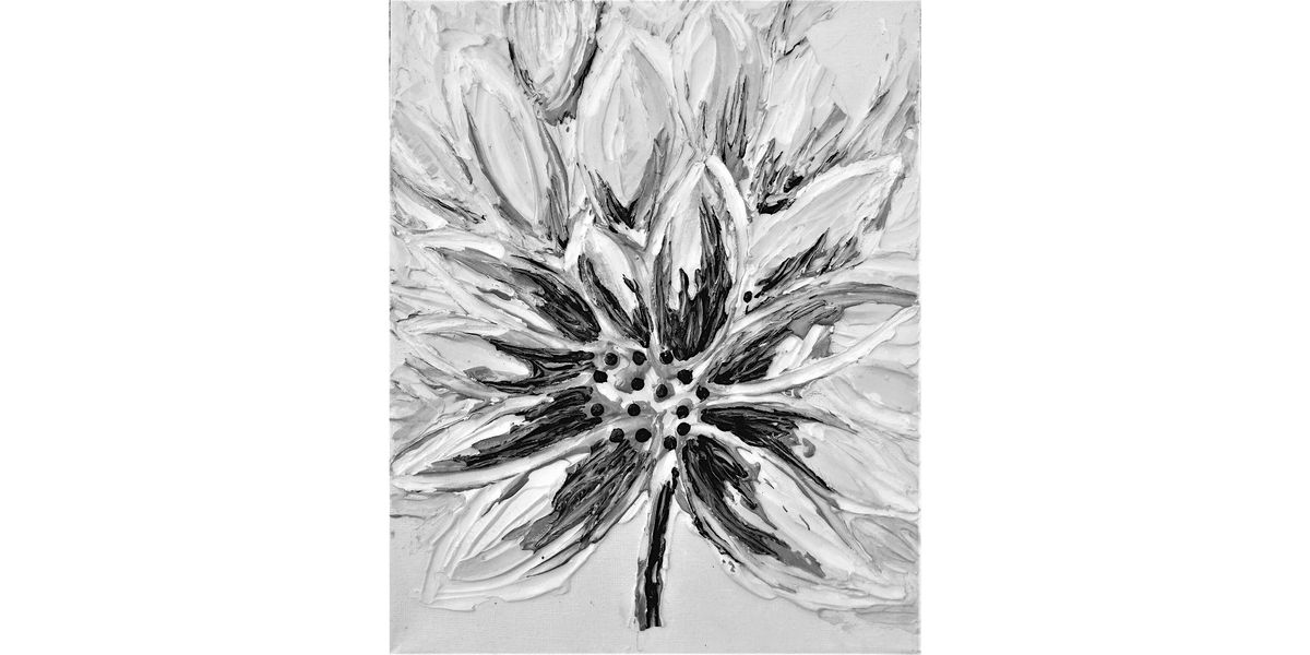 Textured White Flower, Acrylic and Mixed Media on Canvas, 11 December | Event in Windsor | AllEvents
