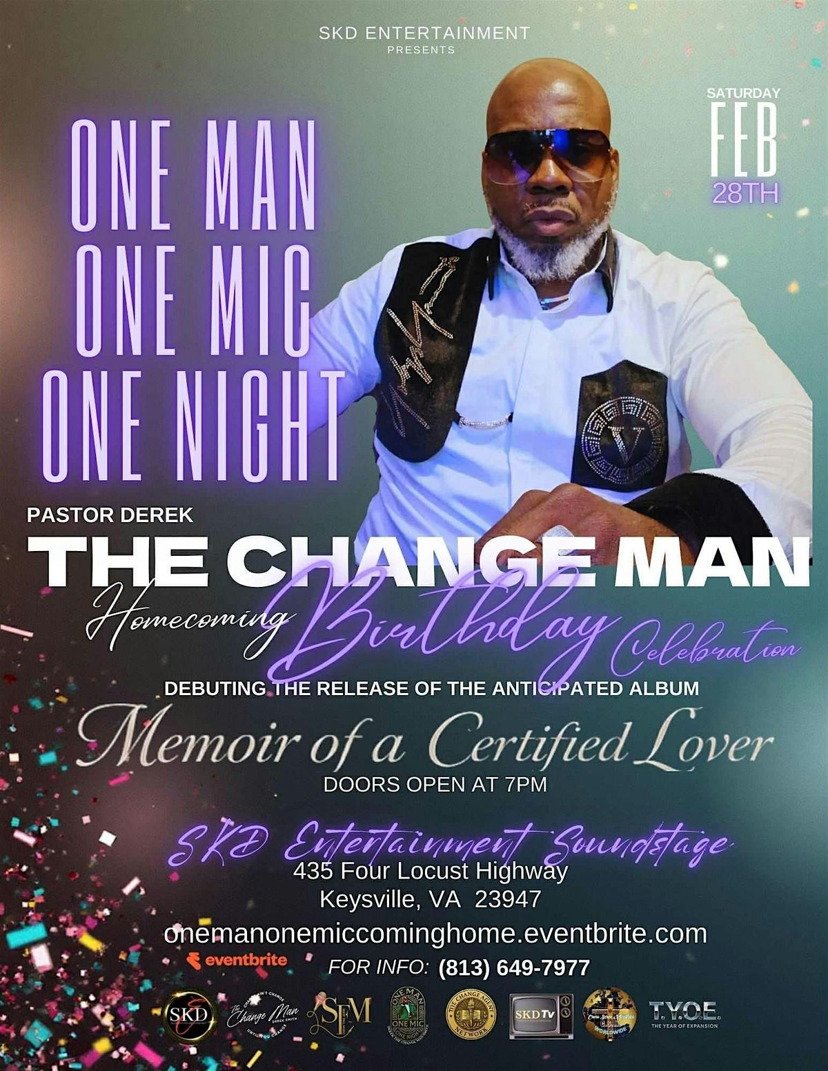 ONE MAN ONE MIC ONE NIGHT TOUR-FEATURING PASTOR DEREK THE CHANGE MAN SMITH