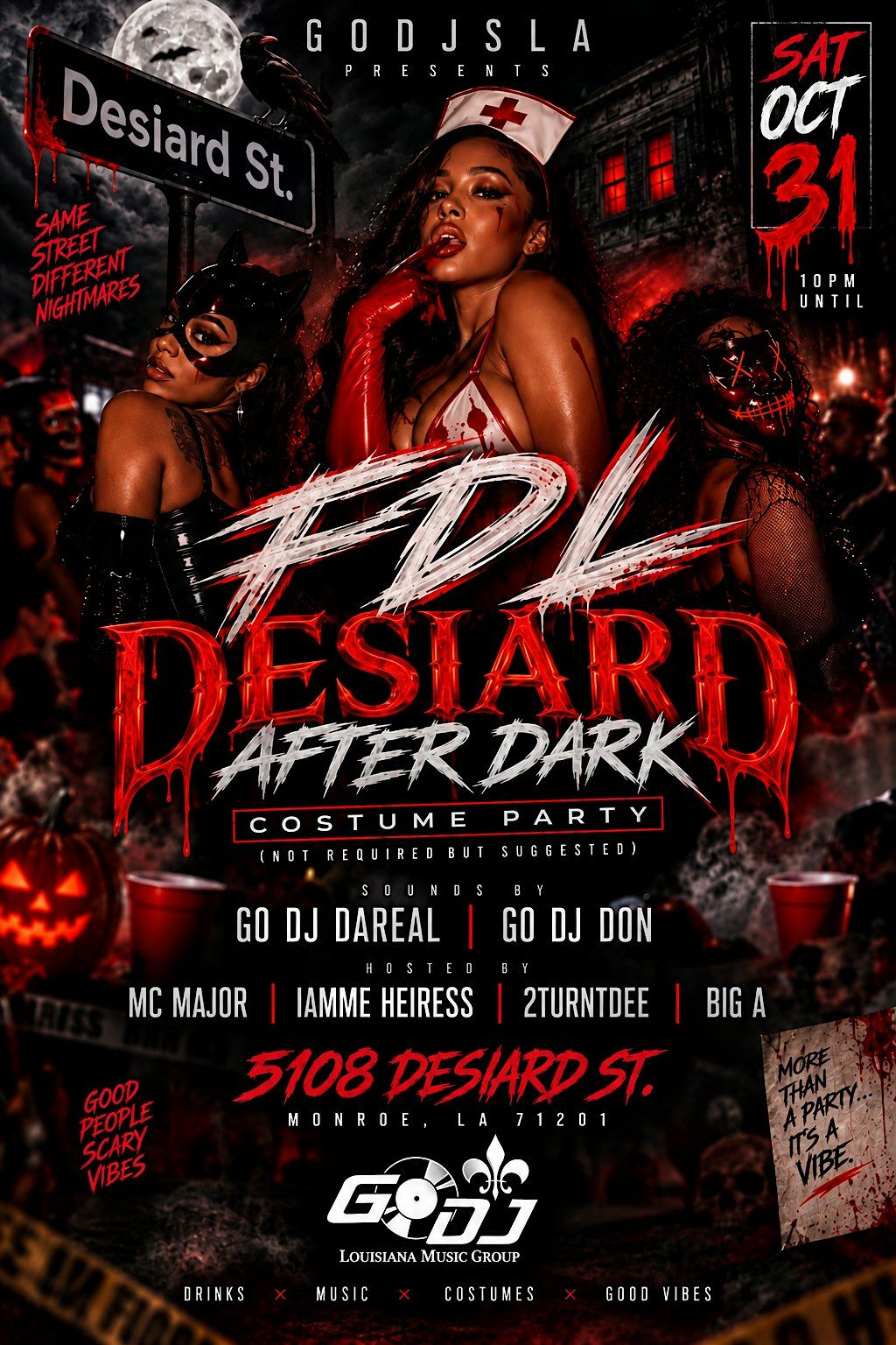 FDL: Desiard After Dark Costume Party, Bayou District, Monroe | AllEvents