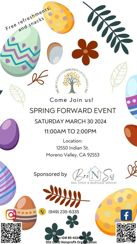 Spring Forward Event, 12550 Indian St Moreno Valley ,CA 92553, 30 March ...
