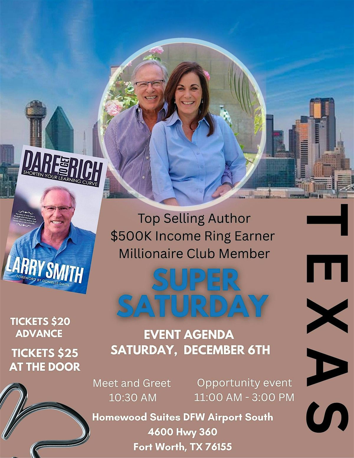 DFW Super Saturday Event w/Millionaire Club Member Mr. Larry Smith (guests), 6 December | Event in Fort Worth