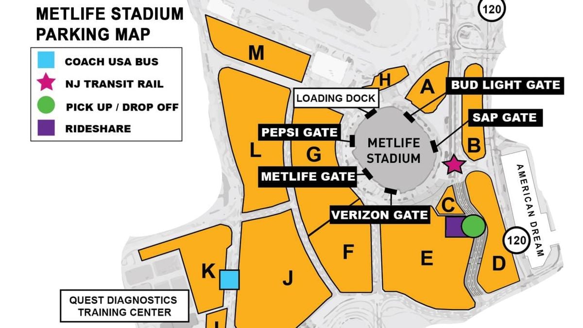 PARKING: New York Jets vs. New England Patriots, MetLife Stadium