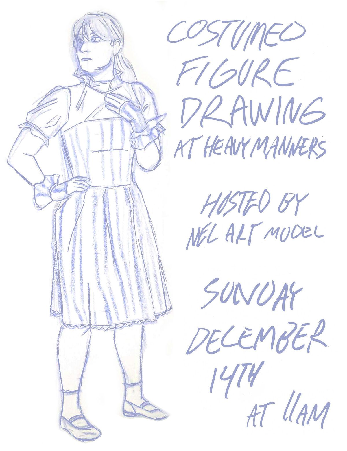 Costumed Figure Drawing at Heavy Manners Hosted by Nel Art Model (12/14), 14 December | Event in Los Angeles
