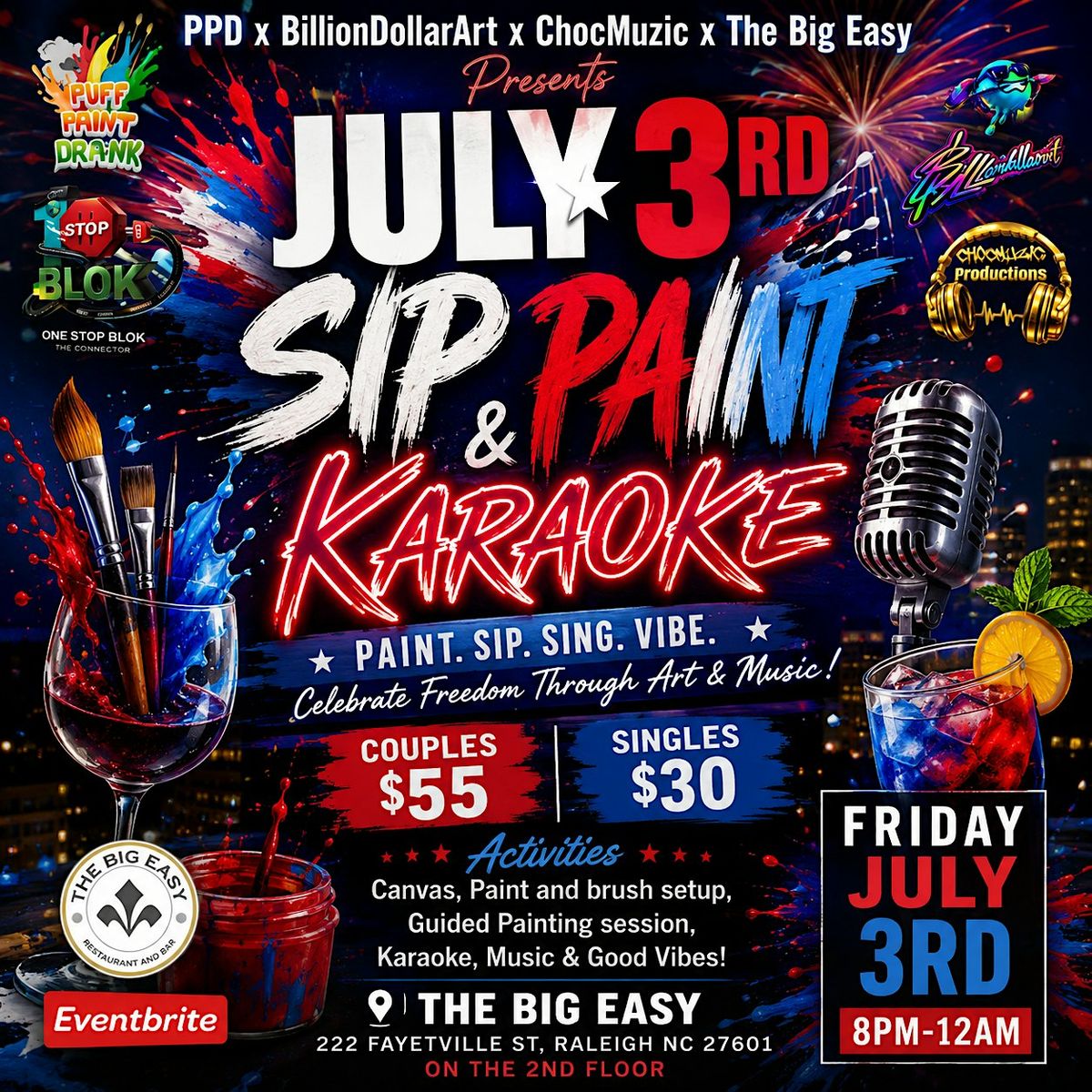 July 4th Sip Paint Karaoke