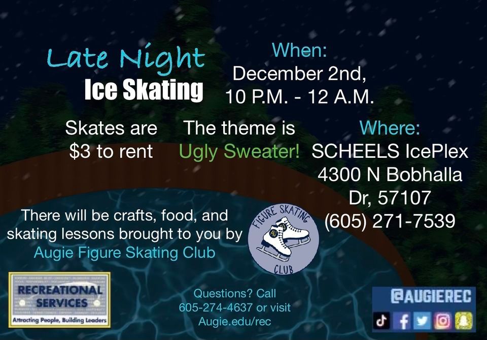 Late Night Ice Skating , Scheels IcePlex, Sioux Falls, 2 December to 3 ...