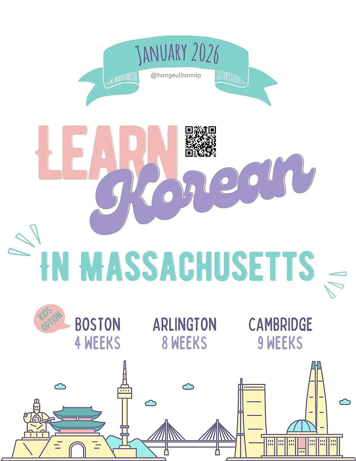 Copy of 2026 Weekly Korean Classes in Massachusetts, 14 January | Event in Cambridge | AllEvents