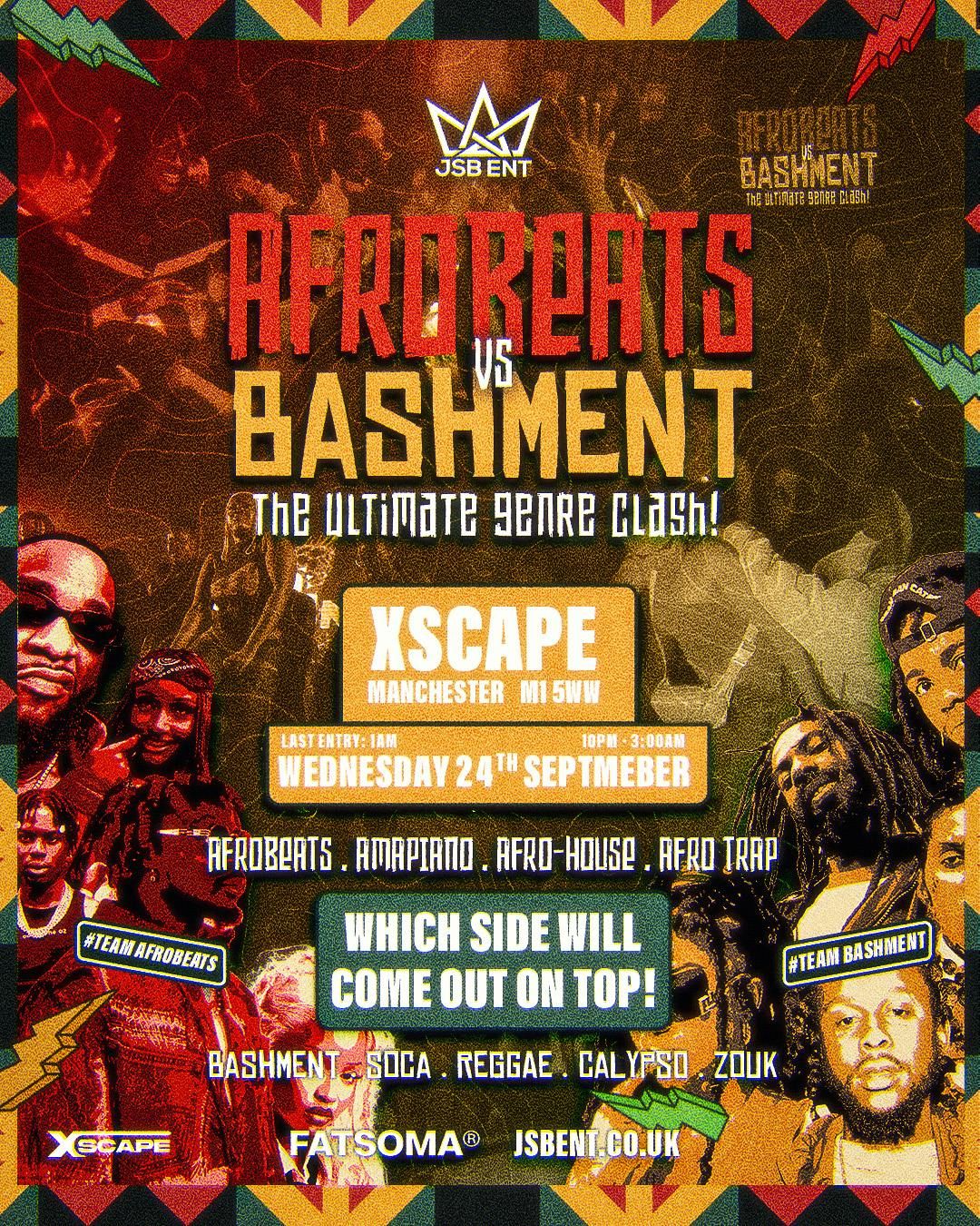 AFROBEATS vs BASHMENT 🔥 - MANCHESTER FRESHERS - HipHop / RnB / House / Afrobeats / Amapiano / Dancehall, 24 September