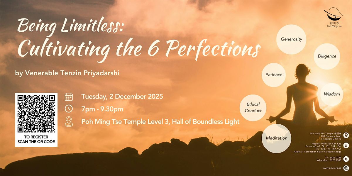 Talk by Venerable Tenzin: Being Limitless: Cultivating the 6 Perfections, 2 December | Event in Queenstown