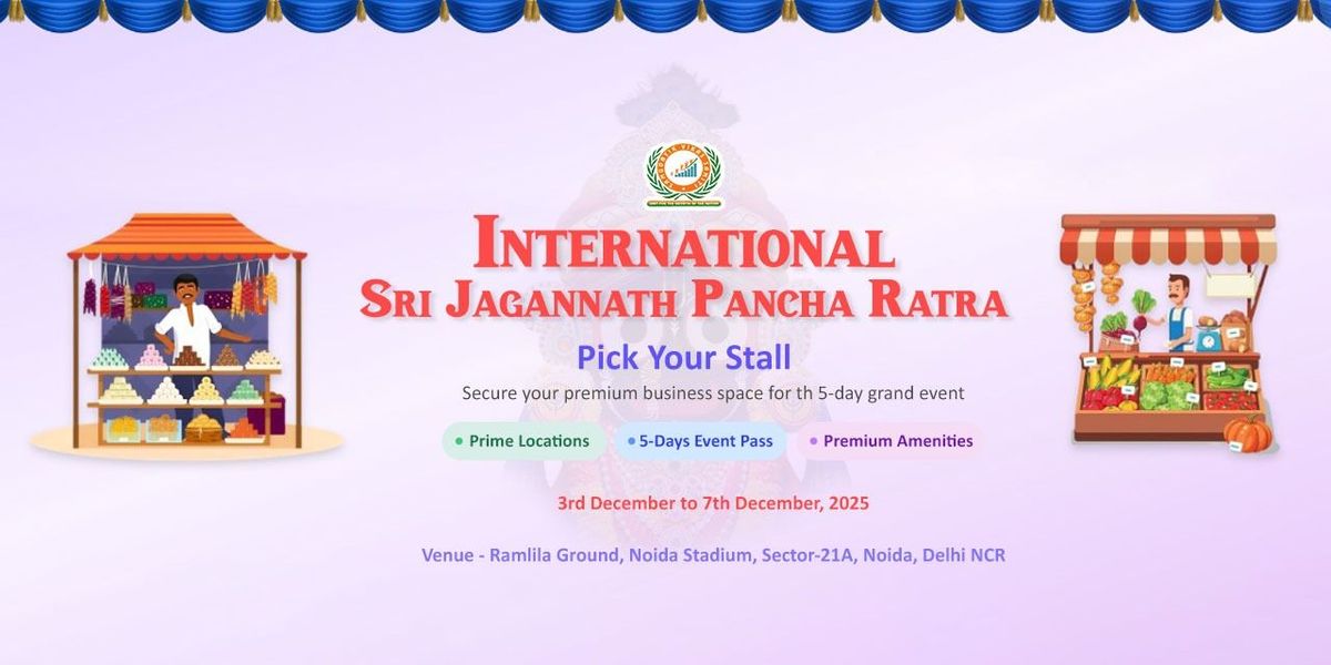 International Sri Jagannatha (ISJPR)Stall Booking, 3 December | Event in New Delhi | AllEvents