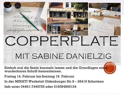 Copperplate Mit Sabine Danielzig Minati Wohndekoration Wilhelmshaven February 14 To February 16 Allevents In