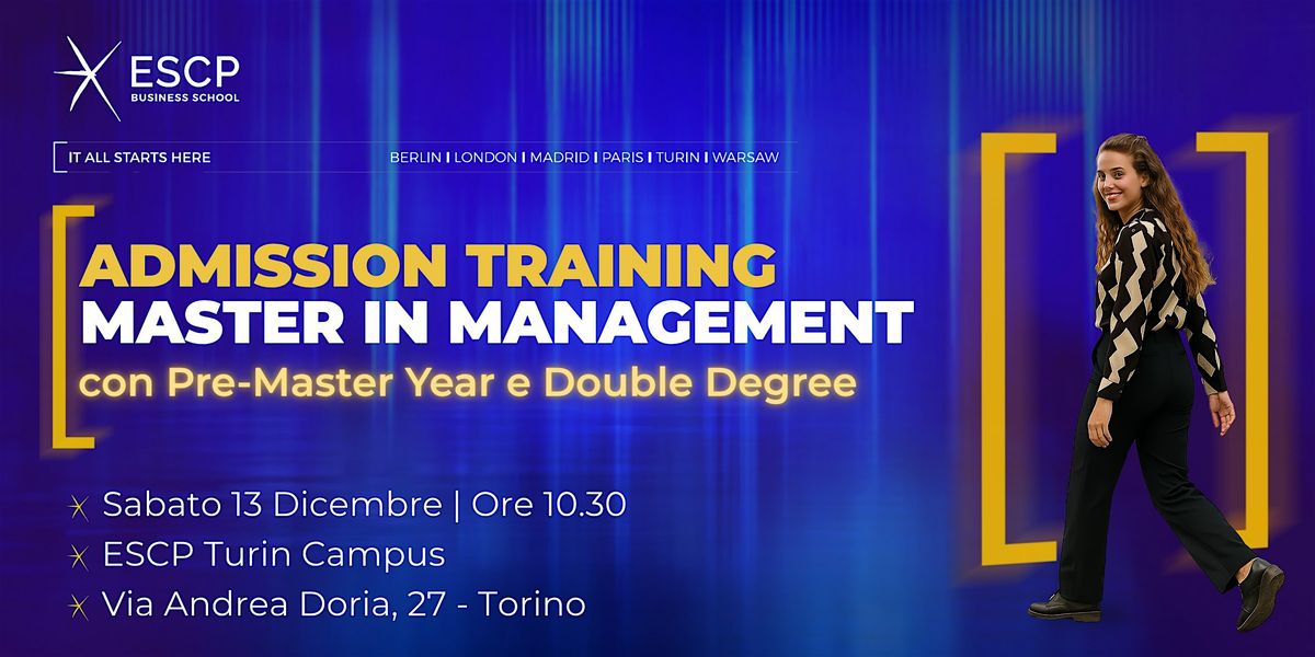 Admission Training - ESCP Turin Campus, 13 December | Event in Torino | AllEvents
