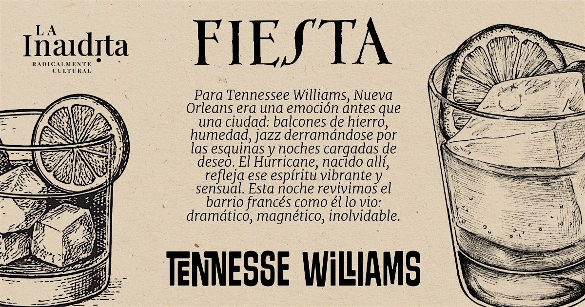 Literatura a sorbos. Nueva Orleans según Tennesse Williams., 9 January | Event in Córdoba | AllEvents