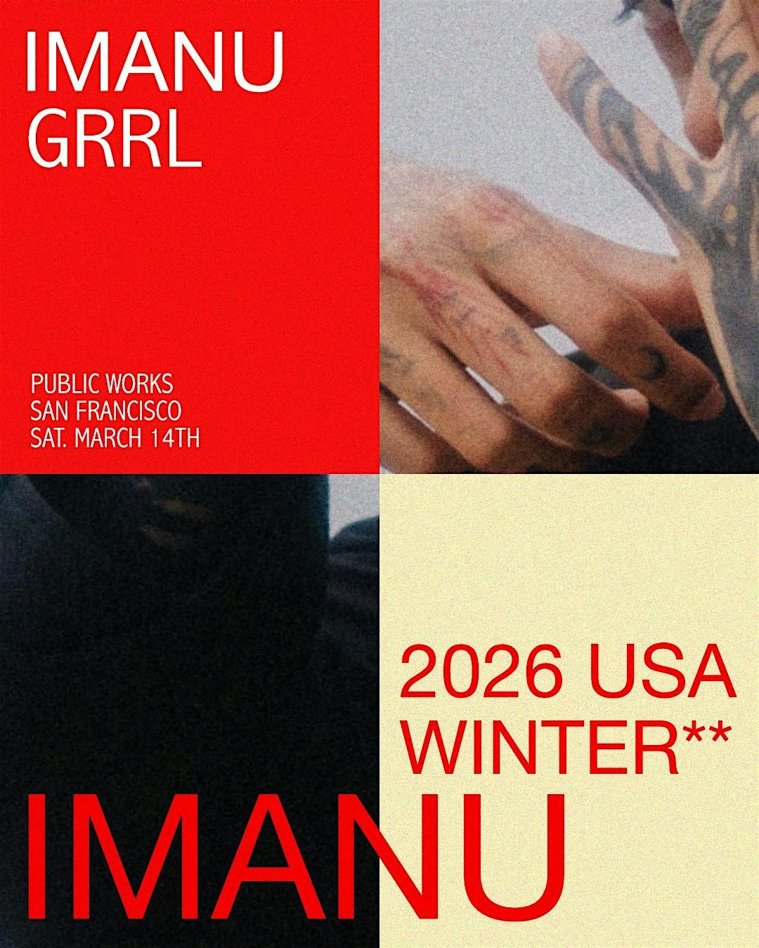IMANU presented by Public Works, 14 March | Event in San Francisco | AllEvents
