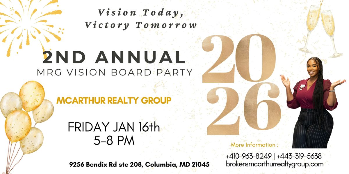 McArthur Group Community Outreach’s 2nd Annual Vision Board Party 2026, 16 January | Event in Columbia | AllEvents