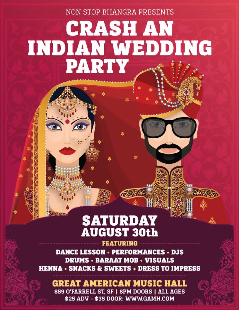 Non Stop Bhangra - Crash An Indian Wedding Party, 29 August | Event in San Francisco | AllEvents