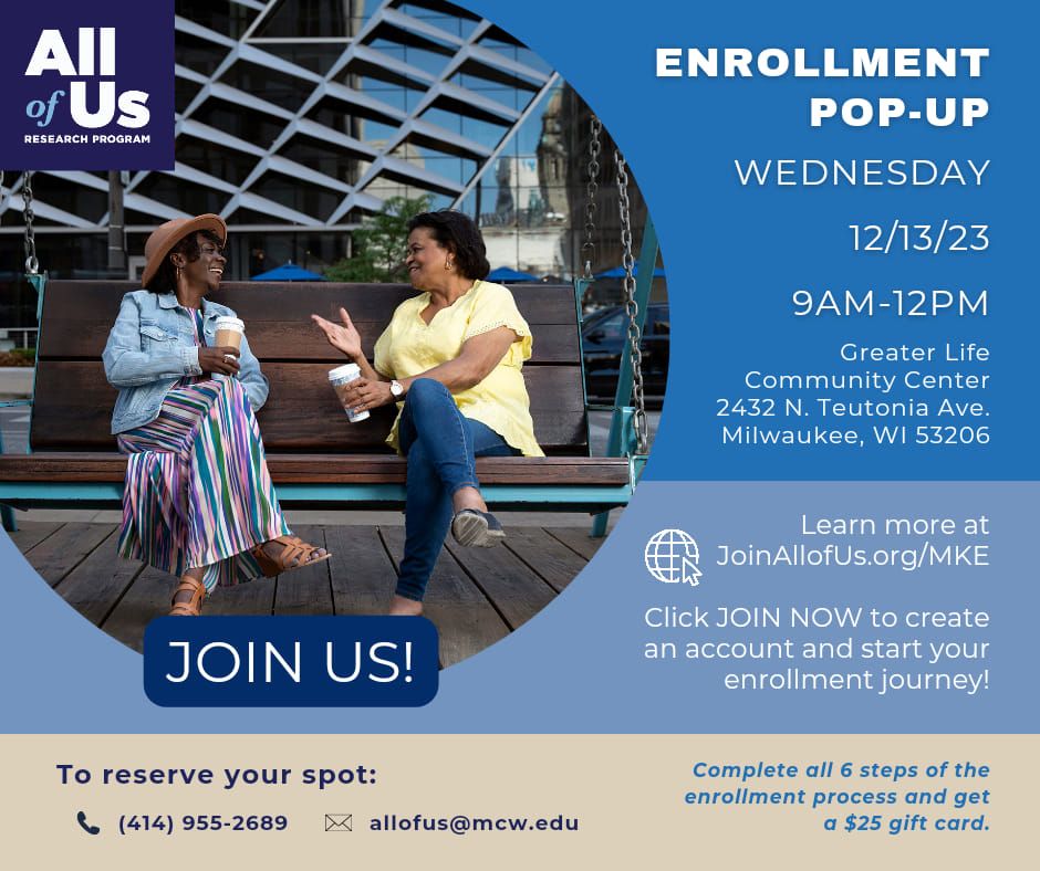 Enrollment Event Greater Life Community Center , Greater Galilee