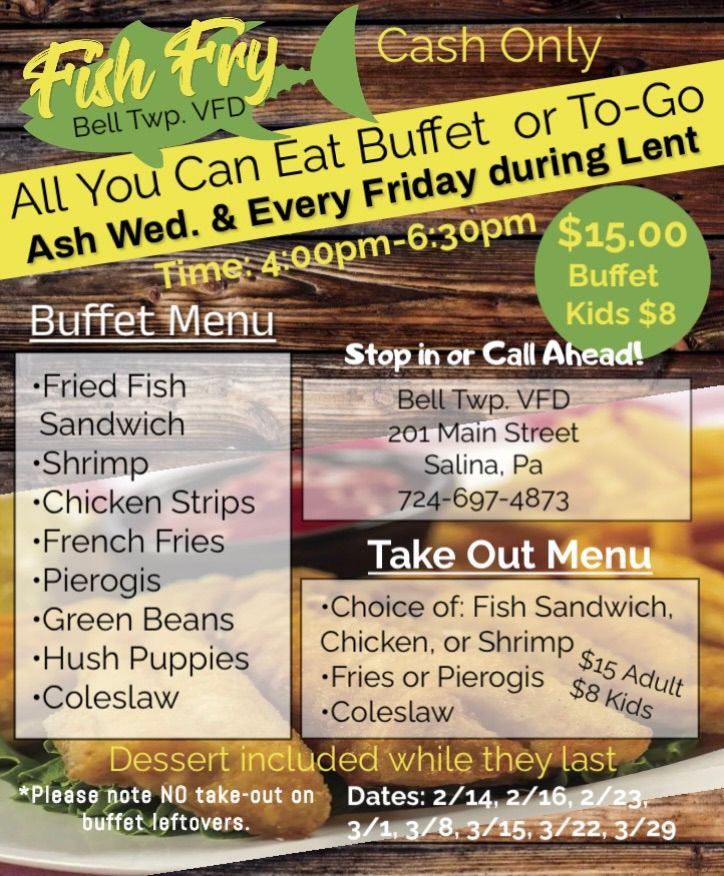 Fish Fry, 201 Main St, Avonmore, PA, Spring Church, 8 March 2024