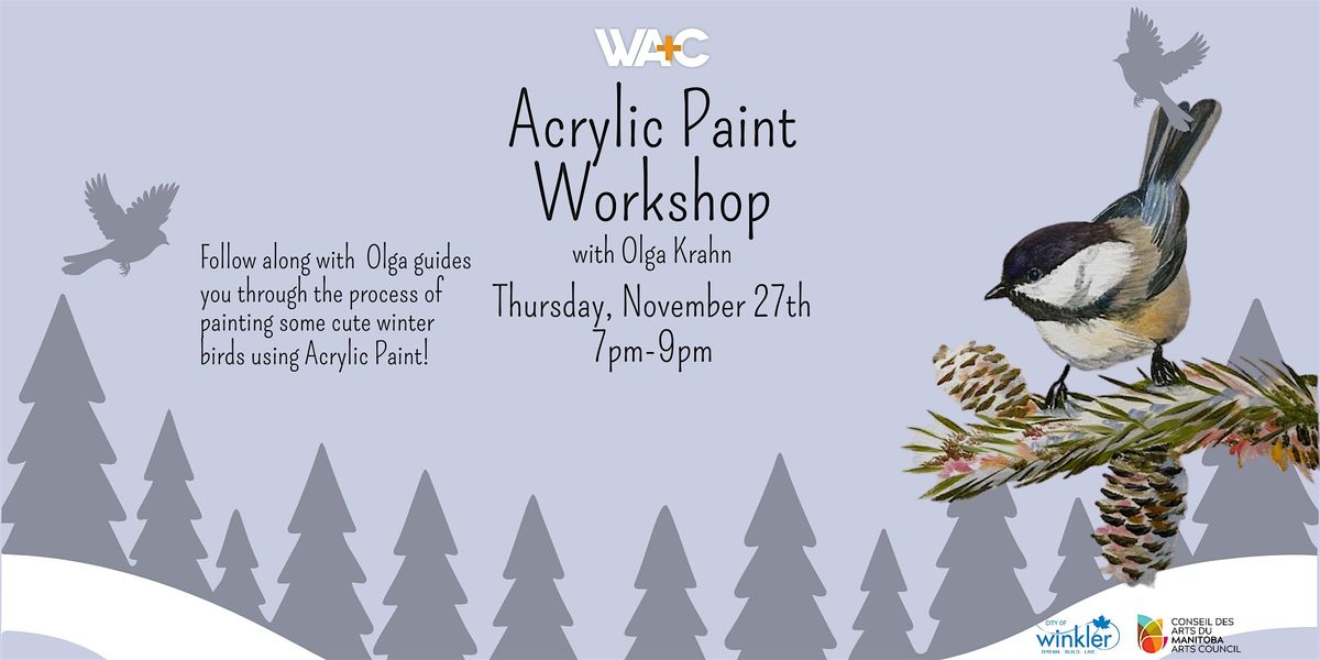 Acrylic Paint Workshop with Olga Krahn!, 27 November | Event in Winkler | AllEvents