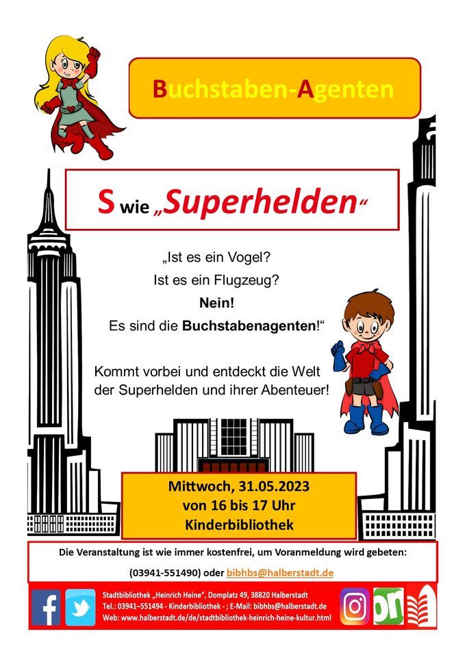 BuchstabenAgenten im Mai, Stadtbibliothek 