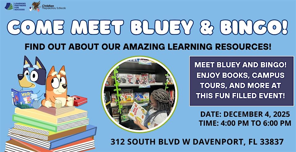 Free Community Day event for Kids! Meet Bluey and Bingo Live, 4 December | Event in Davenport | AllEvents