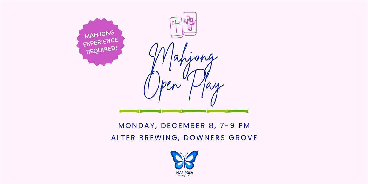 Mahjong  Open Play at Alter Brewing, 8 December | Event in Downers Grove | AllEvents
