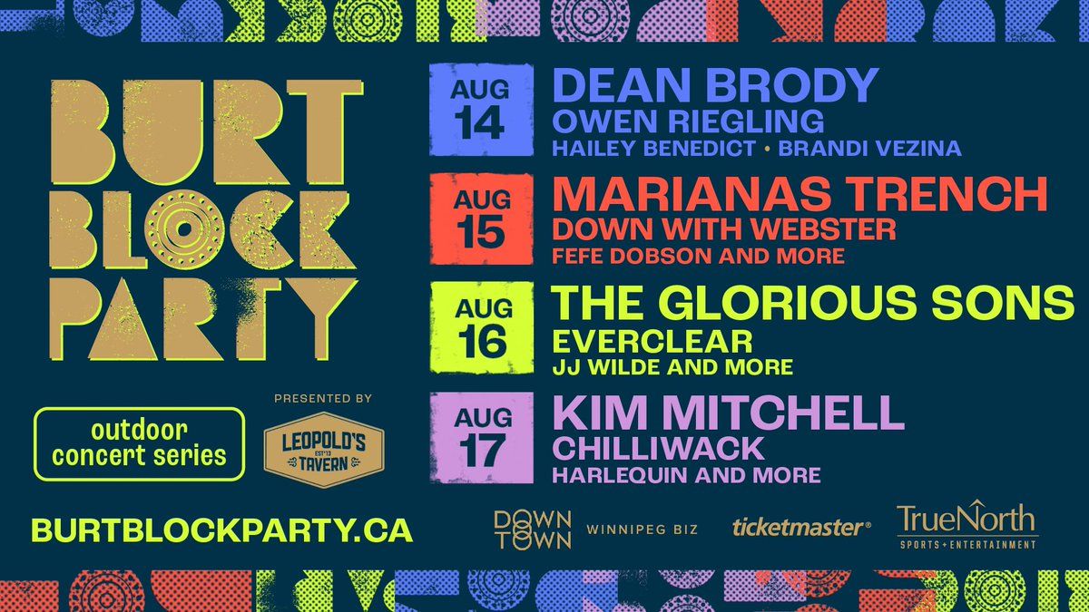 Burt Block Party - Dean Brody, Owen Riegling and More at Burton Cummings Theatre, 14 August | Event in Winnipeg