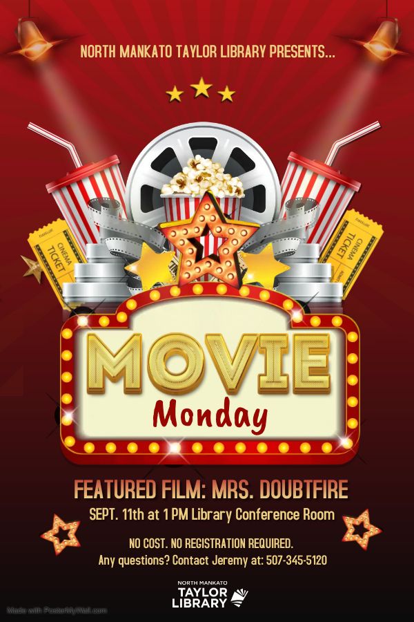 Movie Monday, North Mankato Taylor Library, September 11 2023
