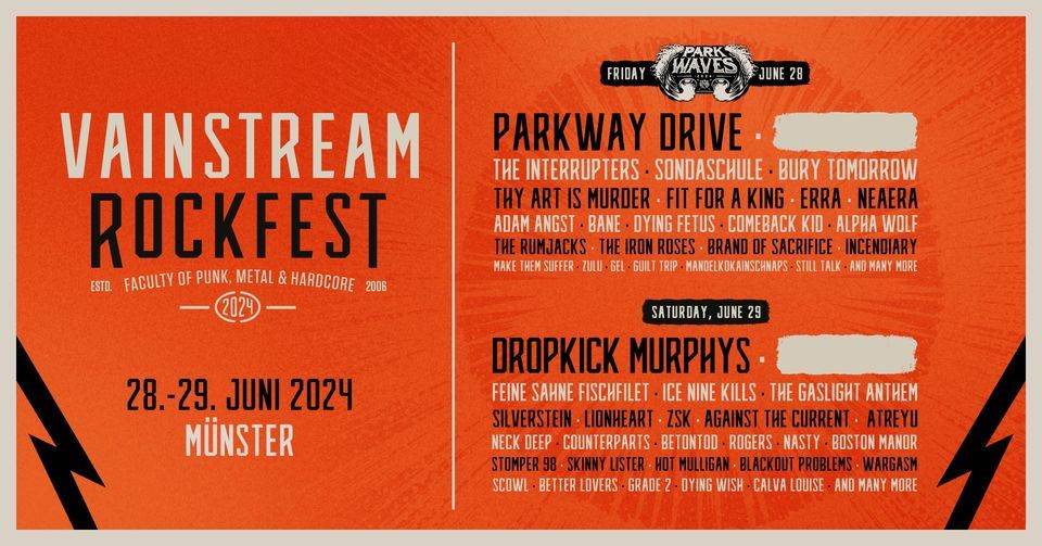 Vainstream Rockfest 2025, Hawerkamp Vainstream Münster, June 28 to
