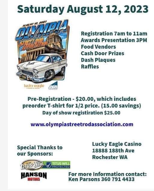 Olympia Street Rod association car show, Lucky Eagle Casino & Hotel