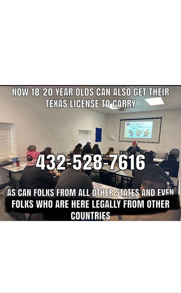 Texas License To Carry Class Saturday March 23 in Odessa but everyone