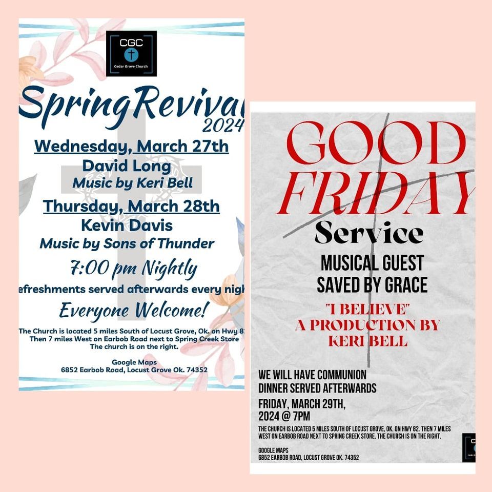 Spring Revival Good Friday Service 6852 Earbob Road Locust Grove