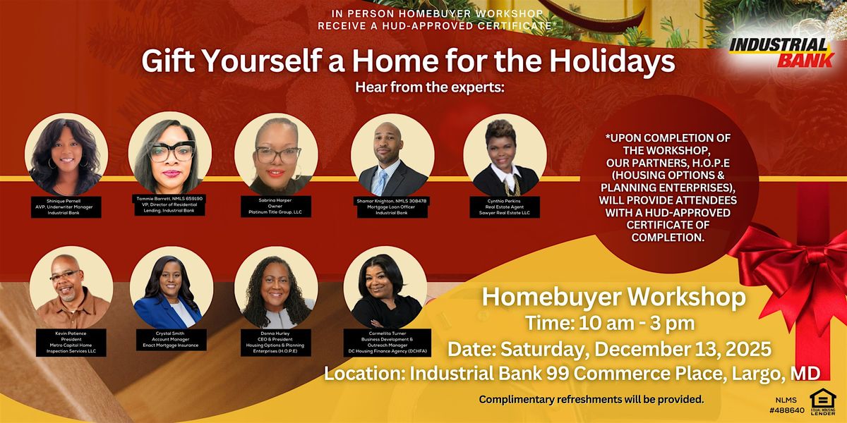 Gift Yourself a Home for the Holidays Homebuyer Workshop, 13 December | Event in Upper Marlboro | AllEvents