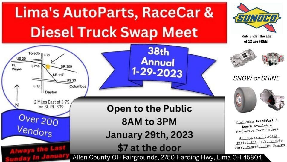 38th Annual Lima Giant Auto parts swap meet Presented by Sunoco