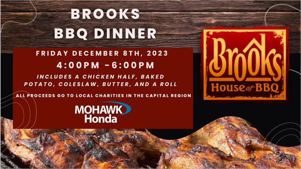Brooks BBQ Dinner , Mohawk Honda, Schenectady, 8 December 2023 AllEvents.in
