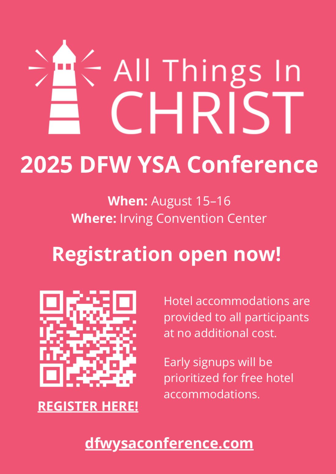 All Things in Christ Annual YSA Conference, 15 August | Event in Irving | AllEvents