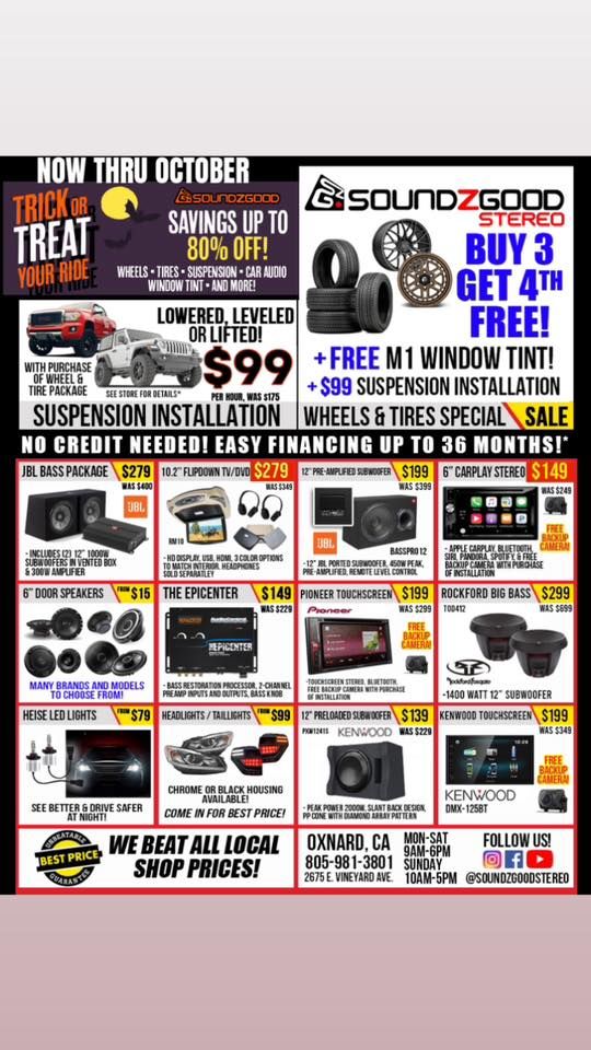 Trick or Treat Your Ride Sale!, Soundz Good Stereo, Oxnard, October 13