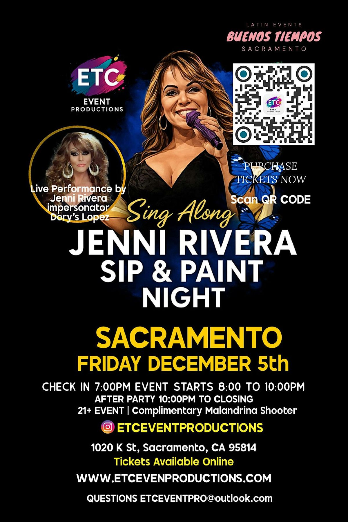 12/5 SACRAMENTO - JENNI RIVERA SIP & PAINT WITH IMPERSONATOR SHOW, 5 December | Event in Sacramento | AllEvents