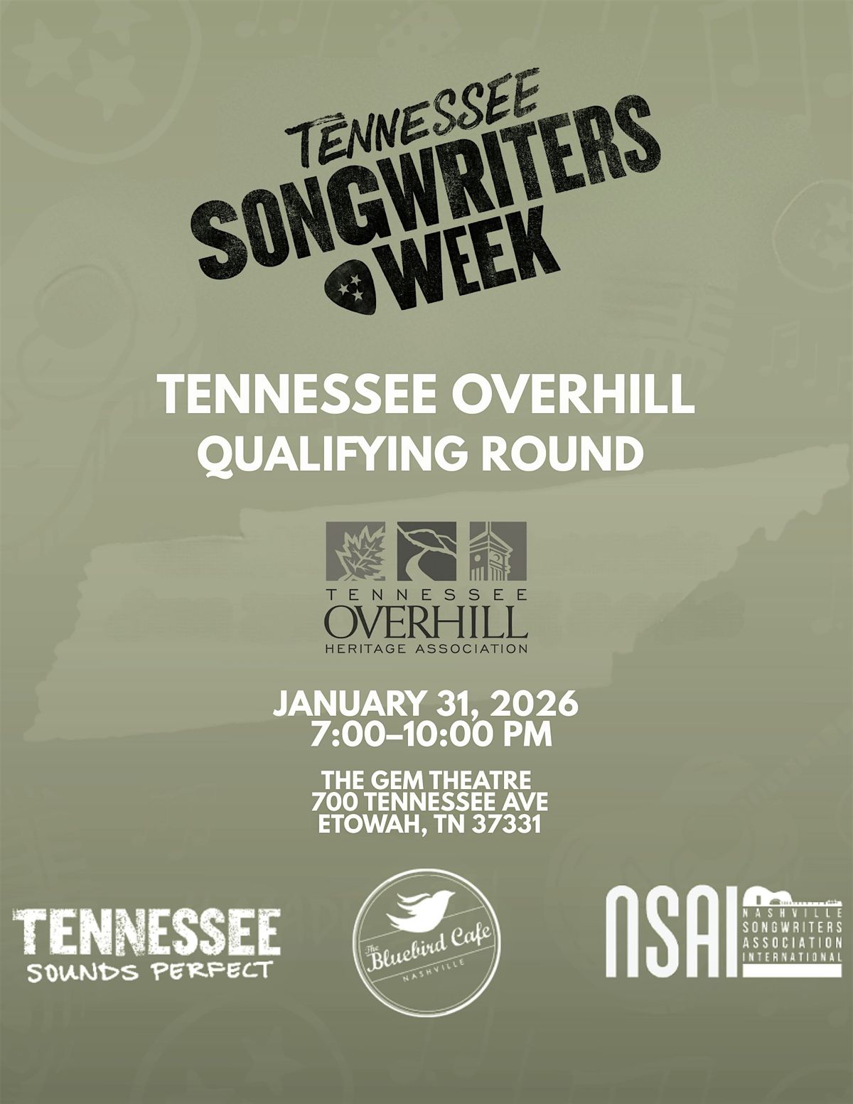TN Songwriters Week Qualifying Round- TN Overhill