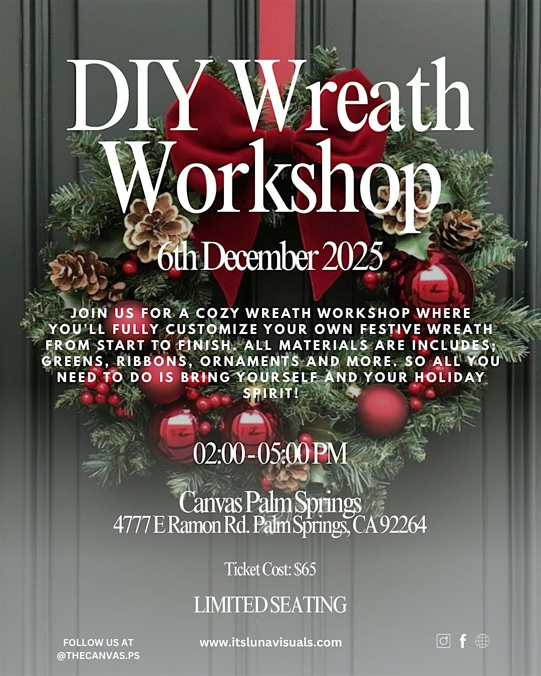 DIY Wreath Workshop - Canvas Palm Springs, 6 December | Event in Palm Springs | AllEvents
