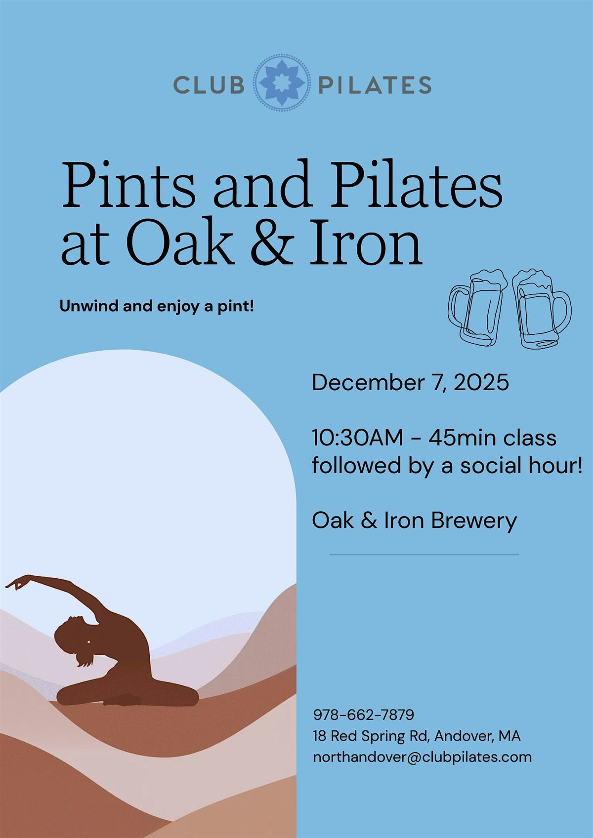 Mat Pilates Class @ Oak and Iron Brewery! | Event in Andover | AllEvents