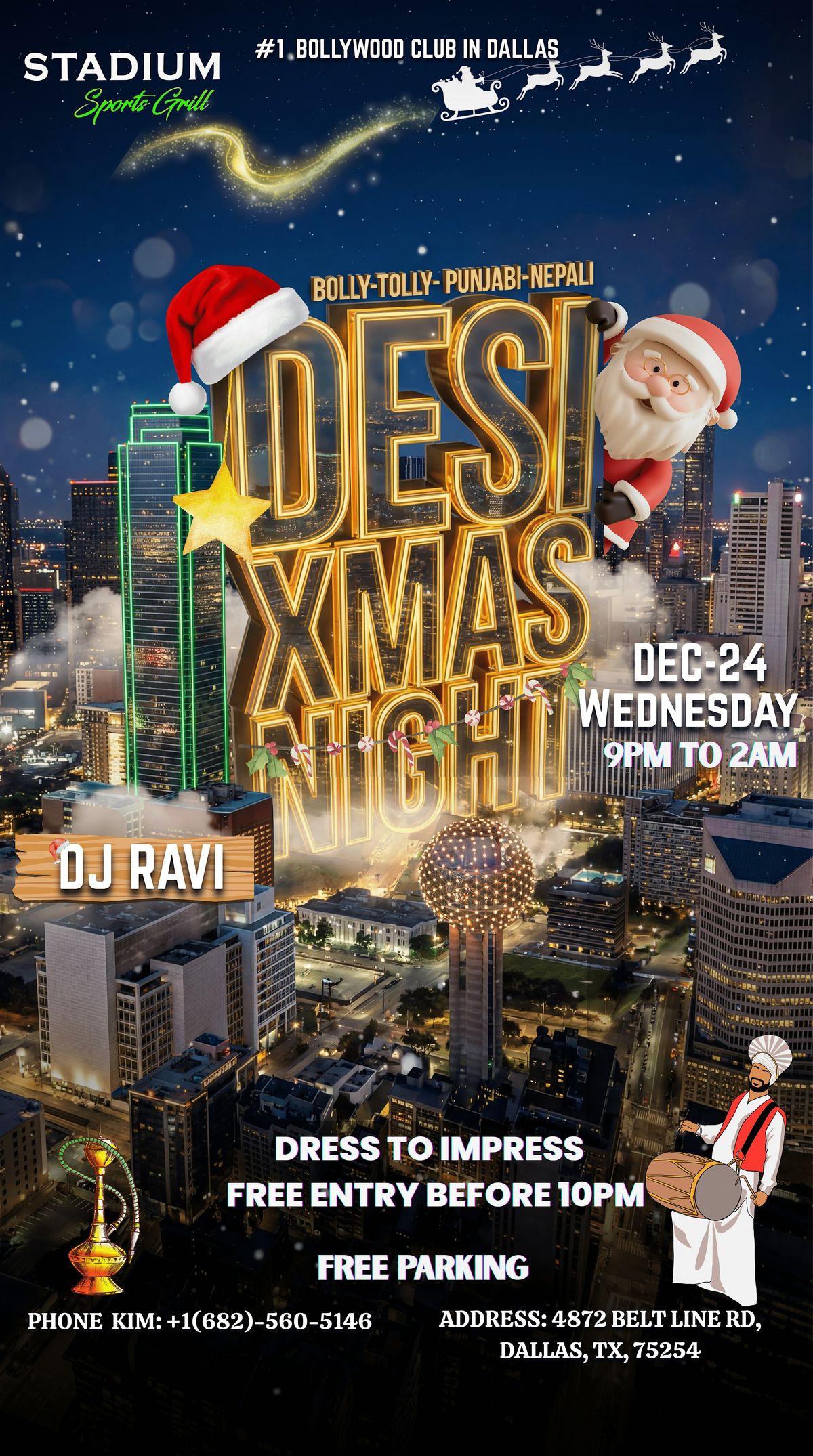 DESI XMAS NIGHT--BOLLY TOLLY MUSIC-DEC 24-WED NIGHT-STADIUM-ADDISON, 24 December | Event in Dallas | AllEvents