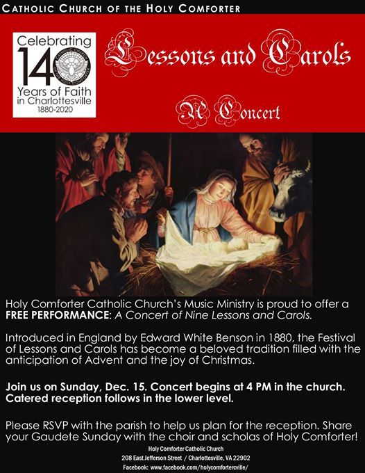 Lessons Carols A Concert At Holy Comforter Catholic Church