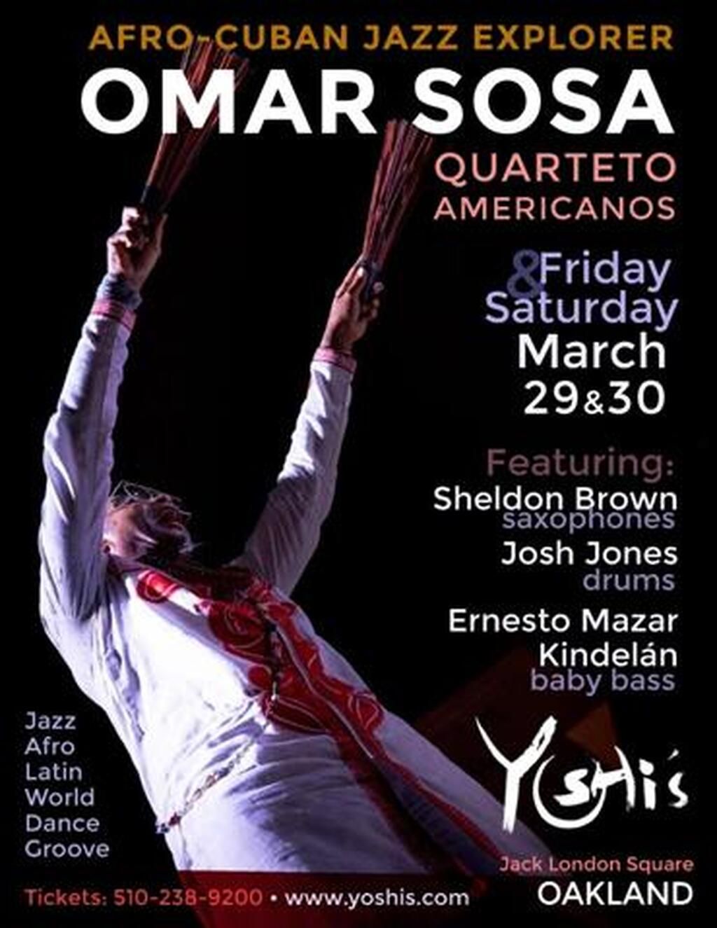Omar Sosa Quarteto Americanos, 7 November | Event in Newark | AllEvents
