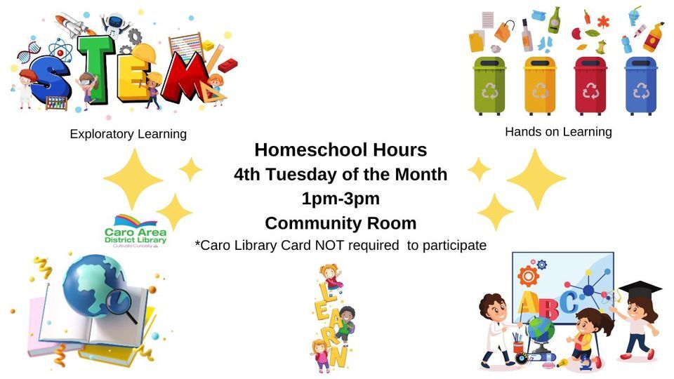 Homeschool Hours, Caro Area District Library, January 23 2024