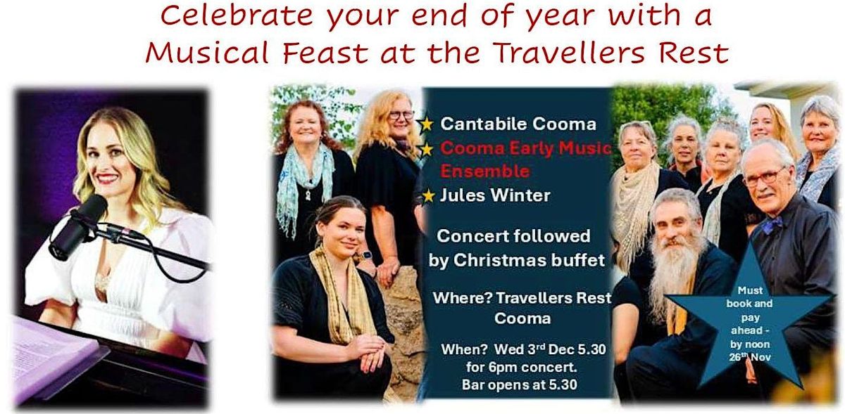 Entertaining concert followed by buffet dinner - Travellers Rest, Cooma, 3 December | Event in Pine Valley