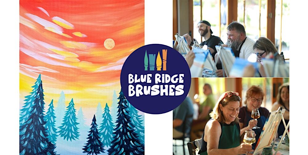 Paint + Sip: "Glowing Spruce Sunset" at Potter's Craft Cider, 16 January | Event in Charlottesville